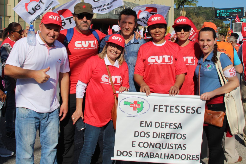 Cleiton Rodrigues Vicente (Diretor suplente do Sindisaúde de Criciúma), Reginaldo Kjelin Coelho (Tesoureiro do Sindisaúde de Criciúma), Zenair Teresinha Ramos Cauduro (vice-presidente do Sindisaúde de Criciúma), Carlos Antônio Borges da Rosa (Diretor da Fetessesc), Denise Matos de Freitas (Presidente do Sindisaúde de Tubarão e Diretora da Fetessesc), Raquel Botelho (Conselho fiscal do Sindisaúde de Tubarão) e  Tatiane de Castro (Diretora da Fetessesc)